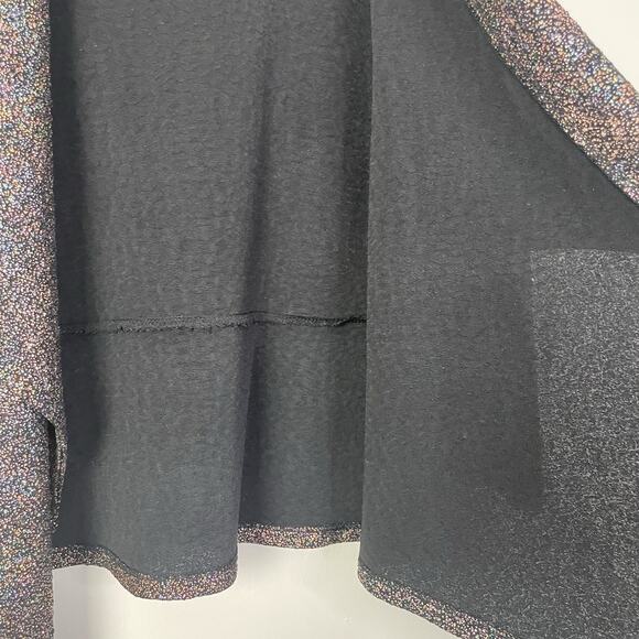 Clara Sunwoo Metallic Shiny Confetti Dot Open Drape Waterfall Cardigan Large - Picture 9 of 11